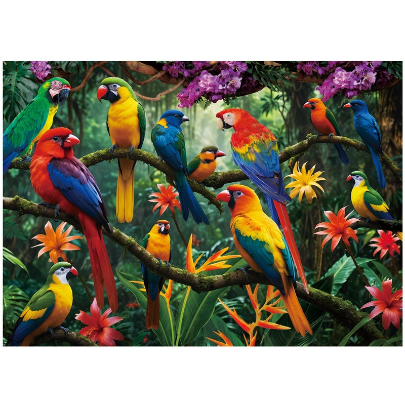BenBen 1000 Piece Jigsaw Puzzle for Adults Jungle Parrots Puzzles with Letters or Patterns on Back Challenging Puzzle for Game Night Home Dcor 2663 x 1925 - Image 3