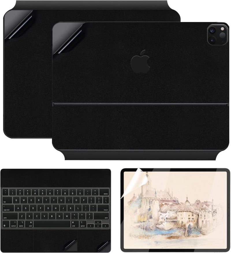 IMMOENUC 5-in-1 Tablets Skin Sticker Decal for 2020/2021/2022 Apple ipad Pro M2 Magic Keyboard 12.9 inch TPU Keyboard Cover & Palm Rest & Screen Protector Film (for Magic Keyboard 12.9 inch) - Image 2