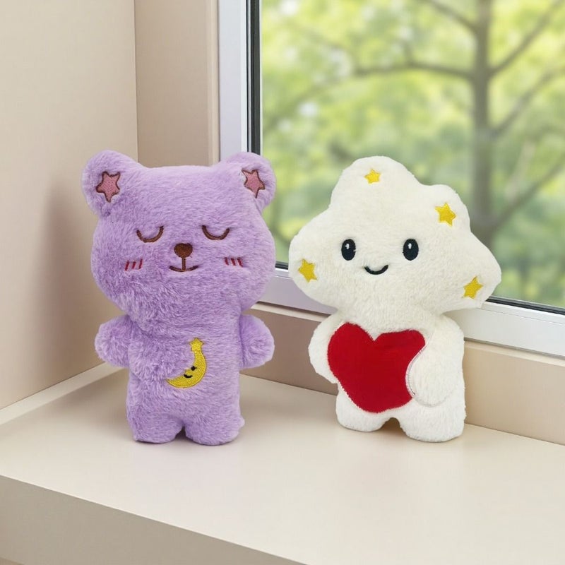 Purple Moon Bear Plush Toy Pillow Cute Soft Gift for Girls - Image 2