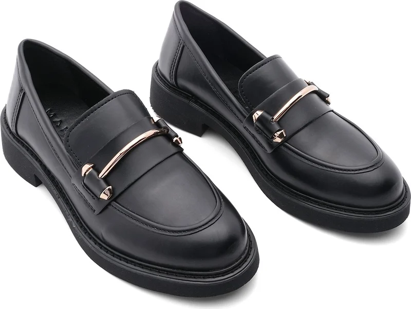 MARJIN Women's Loafer Moccasin Casual Buckle Daily Shoes Forye