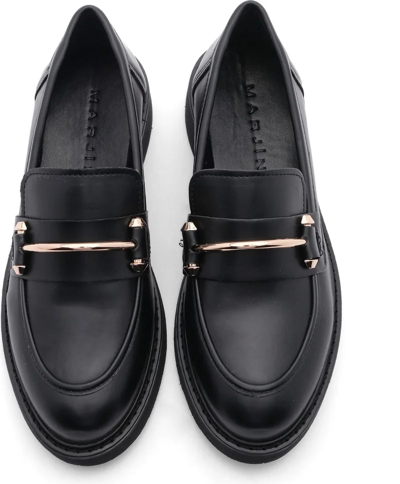 MARJIN Women's Loafer Moccasin Casual Buckle Daily Shoes Forye