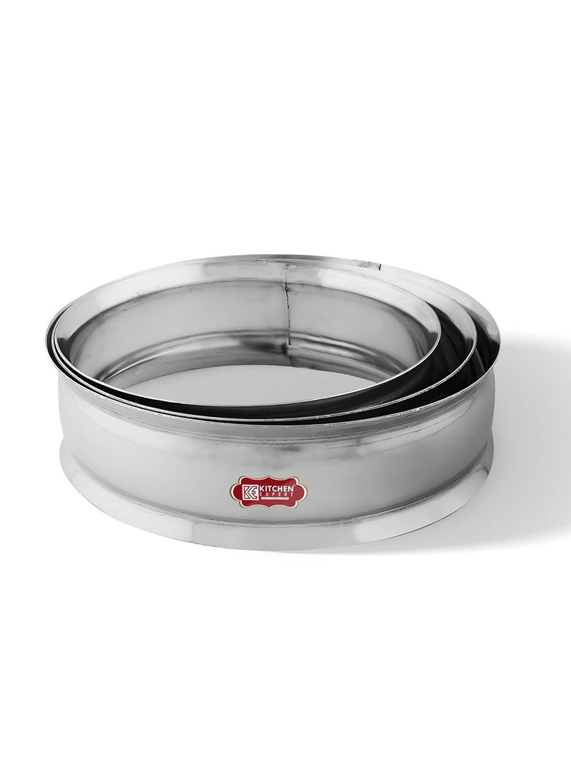 Kitchen Expert Kitchen Expert - Steel Rings for Kitchen | Set of 3 | for Hot Pot Utensils | Patila Ring | Round Steel Rings | Matka Stand | | Multipurpose (Small/Medium/Large)  - Image 1