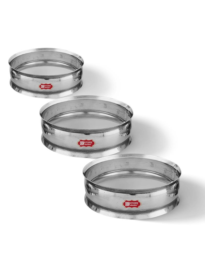 Kitchen Expert Kitchen Expert - Steel Rings for Kitchen | Set of 3 | for Hot Pot Utensils | Patila Ring | Round Steel Rings | Matka Stand | | Multipurpose (Small/Medium/Large)  - Image 4