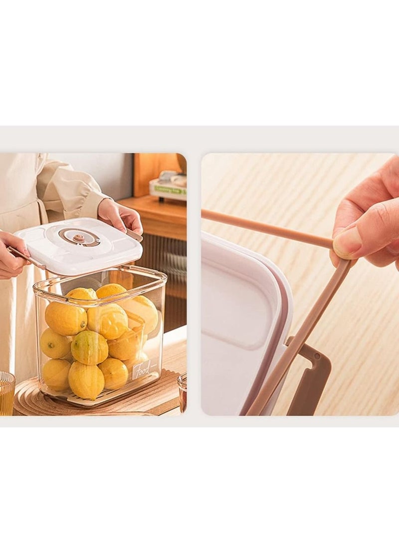 Refrigerator Organizer, Vacuum Storage Box, Fruits and Vegetables, Cool Container, Stackable Refrigerator Organizer with Removable Drain Tray and Lid, Food Storage Containers  - Image 5