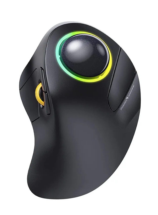 Wireless Index Finger Trackball,  EM03 Wireless Bluetooth Trackball Mouse Rechargeable Ergonomic RGB Backlit Rollerball Mice for Windows Mac iPad - Image 1