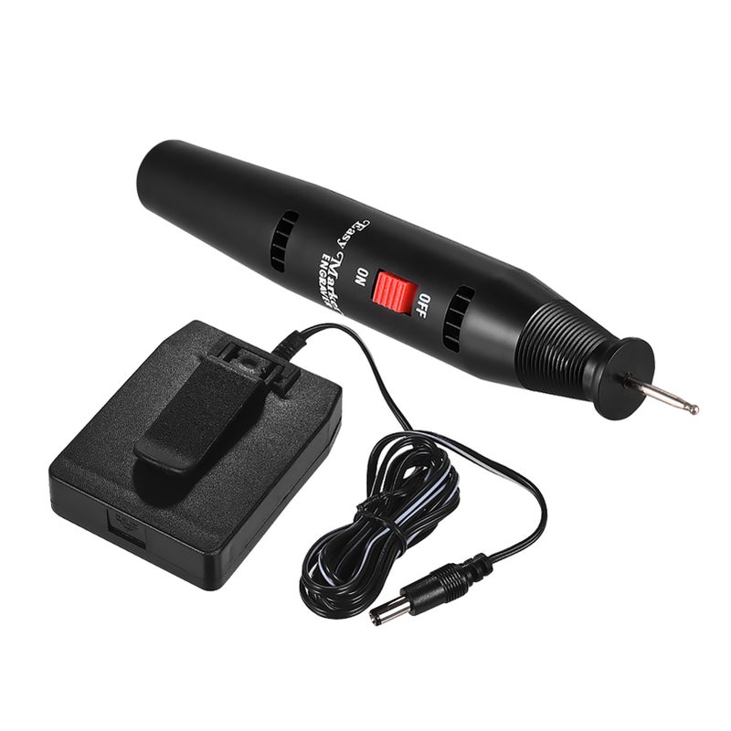 قلم حفر كهربائي دقيق محمول آلة تحفر يدوية مصممة لتحفر الأشياء ذاتها، تعمل بالبطارية، مع رأس مصاصة أداة من الماس القوي لتحفر المجوهرات والمعادن والبلاستيك والزجاج والأرضيات السيراميك والصخور – أداة تعليمية - Image 5