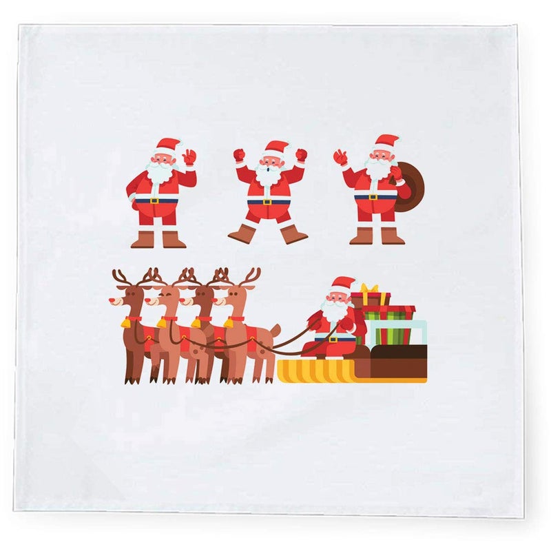 Khakee 6 Pcs Christmas Theme Tafta Silk Table Napkins 10x 10 for Xmas Decoration Christmas OrnamentsChristmas Gift npxmas219P - Image 2