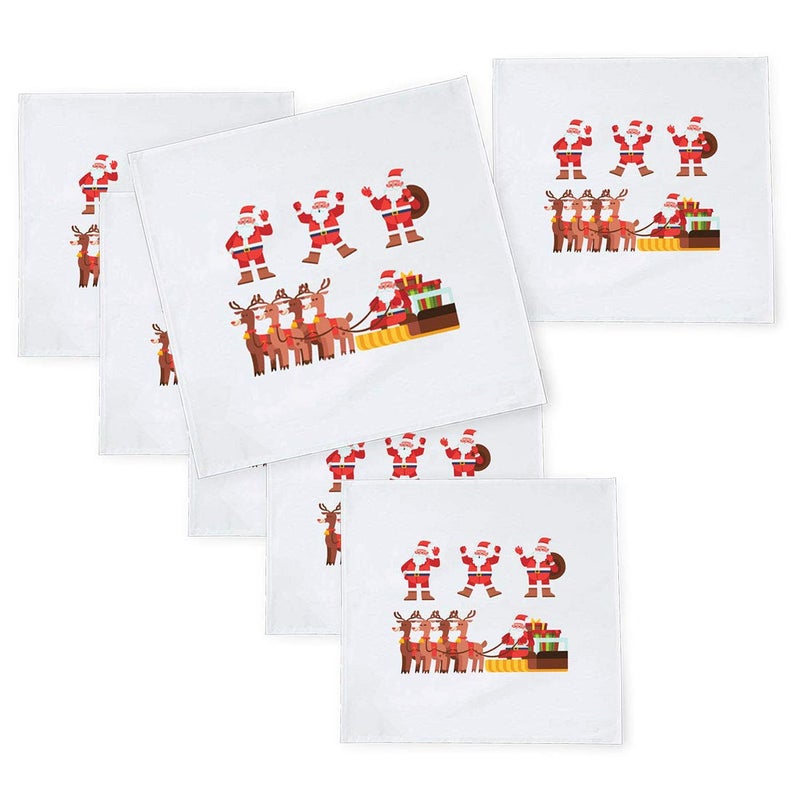 Khakee 6 Pcs Christmas Theme Tafta Silk Table Napkins 10x 10 for Xmas Decoration Christmas OrnamentsChristmas Gift npxmas219P - Image 1