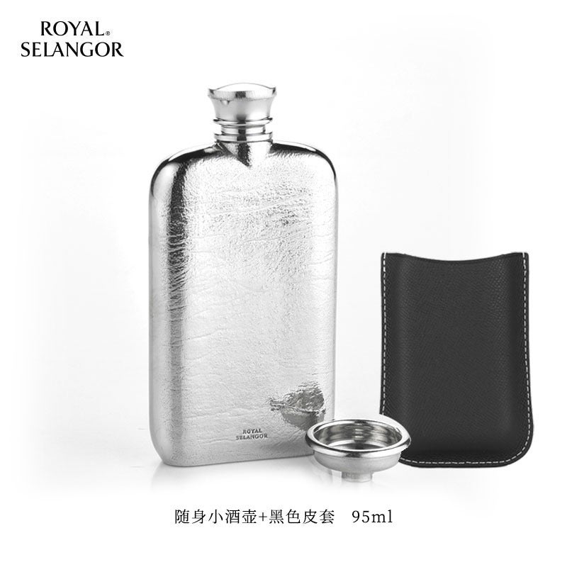 Royal Selangor Imported Handcrafted Small Wine Pot with Traditional Gold-Plating and Carved Cowhide Design - Portable Drinking  Set - Image 2