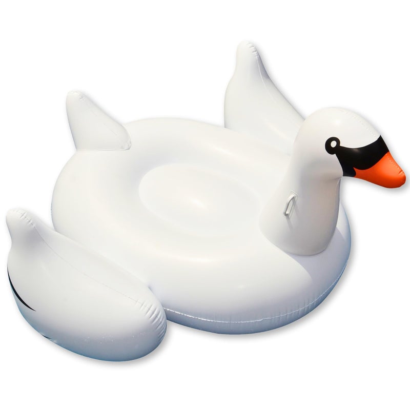 SWIMLINE ORIGINAL 90621 Giant Inflatable Swan Pool Float Floatie Ride-On Lounge W/ Stable Legs Wings Large Rideable Blow Up Summer Beach Swimming Party Lounge Big Raft Tube Decoration Toys Kids Adults - Image 1