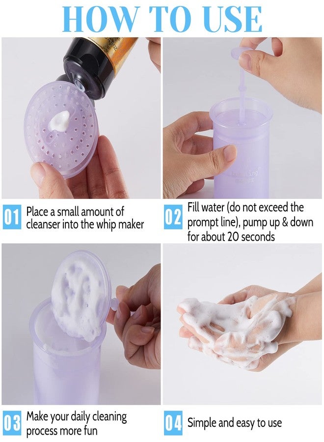 Maitys 4 Pcs Face Foam Maker Facial Cleansing Tool Face Wash Deep Cleanser Foamer Convenient Facial Skincare Whip Maker Travel Household Quick Cleansing Tool for Face Wash Skin Care - Image 4
