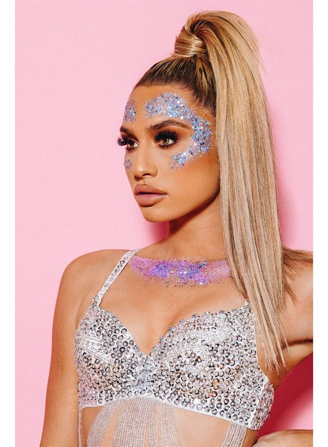 Hemway Mermaid Pink Mix Glitter Chunky Multi Purpose Dust Powder Arts & Crafts Wine Glass Decoration Weddings Flowers Cosmetic Face Eye Body Nails Skin Hair Festival 100g - Image 4