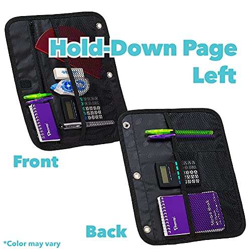 Case it Case-it The Dual 2-in-1 Zipper Binder | Two 1.5-Inch D-Rings, 600 Sheet Capacity, Pencil Pouch & Multiple Pockets | School & Office Organizer with Shoulder Strap | Dual-101 Monster Design Purpal - Image 4