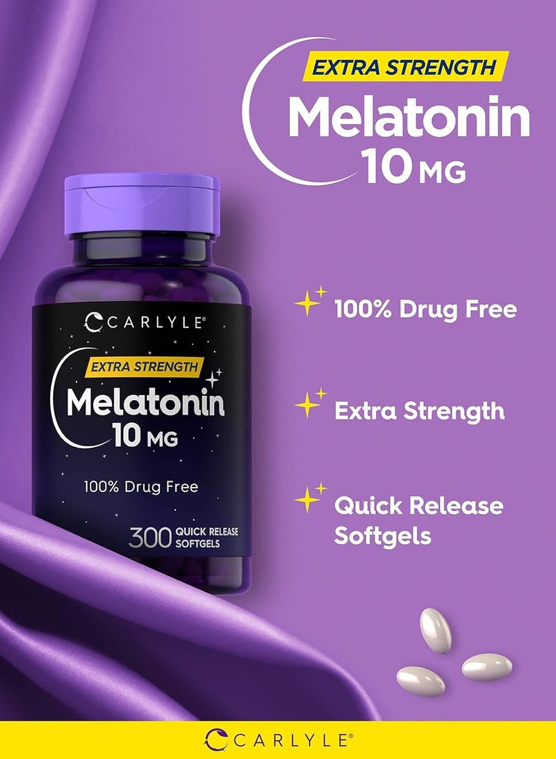 Carlyle Melatonin Extra Strength 10mg 300 Softgels - Image 3