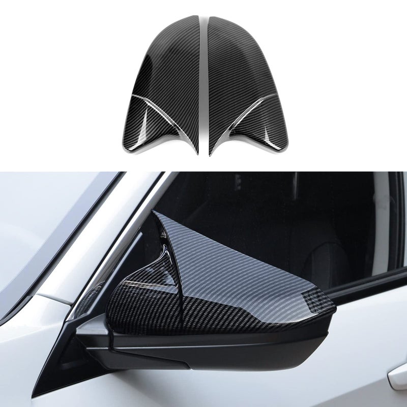 BRMYL Car Rearview Mirror Guard Cover Decals for Honda Civic 2016 2017 2018 2019 2020 2021 10th Gen Accessories ABS Carbon Fiber Exterior Stickers