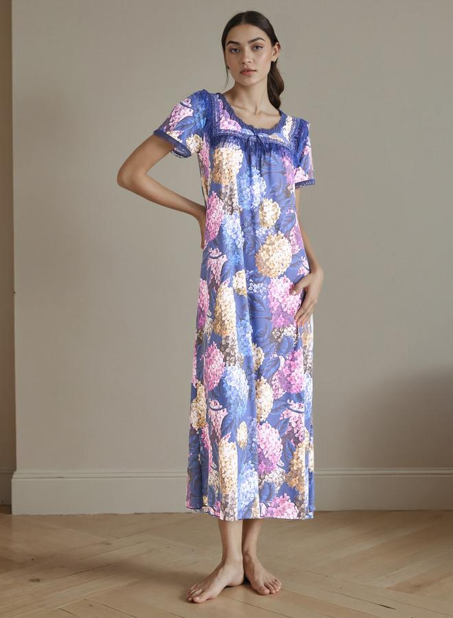 Splash FAV Floral Print Night Gown with Thongs - Image 1