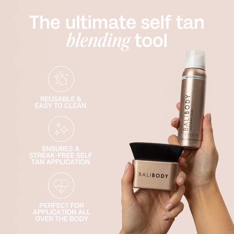 Bali Body فرشاة خلط بالي بادي | أداة قابلة لإعادة الاستخدام للتسمير الذاتي قابلة للغسل | تطبيق تسمير ذاتي خالي من الخطوط، دقيق | شعيرات ناعمة للتطبيق، مناسبة للرش، الكريمات، والموس | 100% نباتية - Image 3