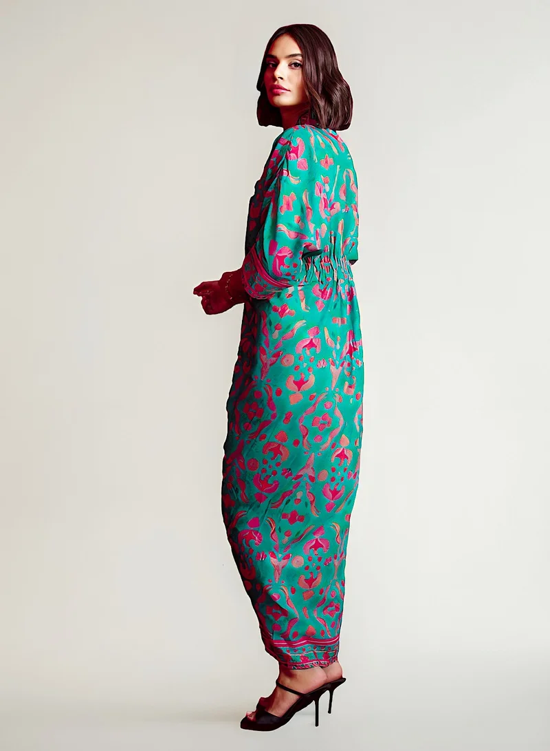 ECSTACY Multiprinted Pleat Dress