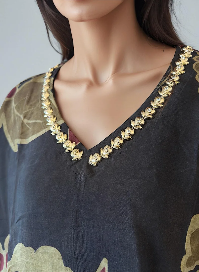 إكستاسي فستان بطيات مطبوعة