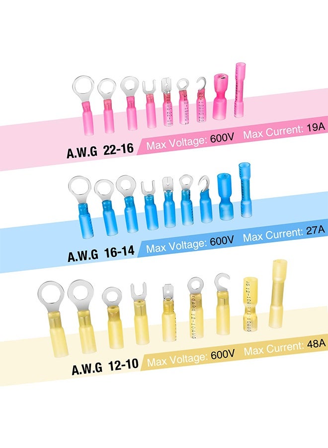 HS 270PCS Heat Shrink Wire connector Waterproof Marine Automotive Connector Assortment Rings Fork Hook Spade Butt Splices - Image 3
