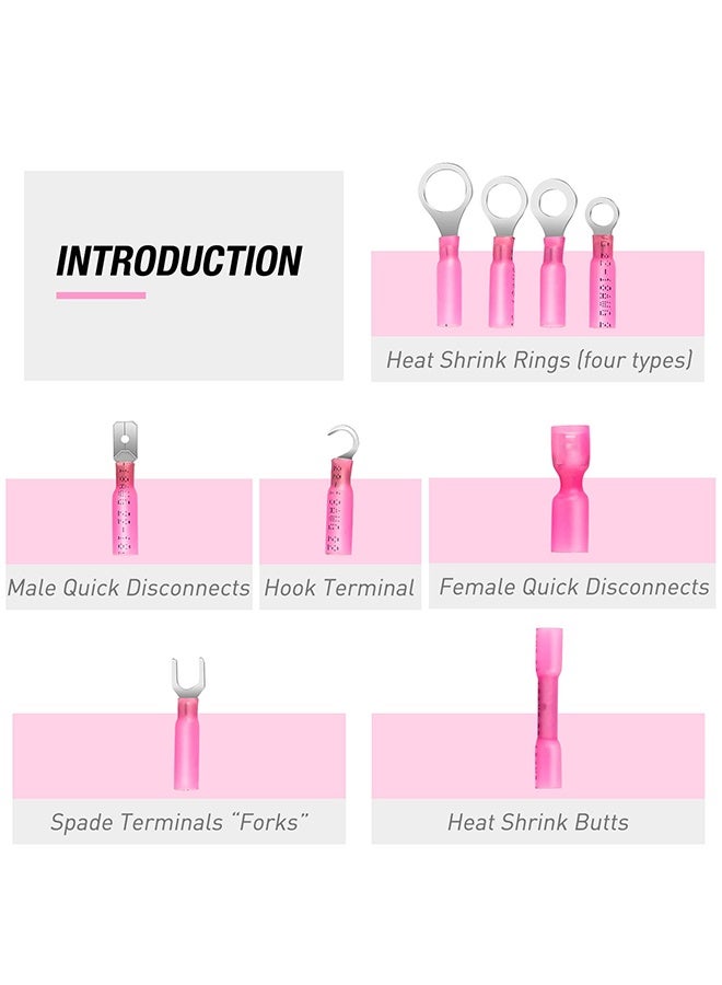 HS 270PCS Heat Shrink Wire connector Waterproof Marine Automotive Connector Assortment Rings Fork Hook Spade Butt Splices - Image 5