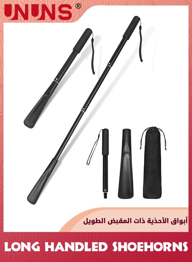 UNUNS Shoes Horn Long Handle,85cm Extra Long Shoehorns,Retractable Adjustable Shoehorn,Shoe Spoon Stick Shoes Helper,For Men Women Seniors Kids,Portable Shoe Horn For Travel/Family Daily Use,Black - Image 1