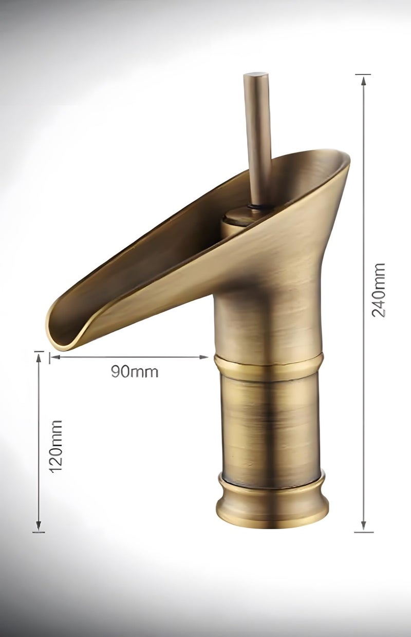 24x7 eMall Antique Waterfall Basin Mixer Hot and Cold, 7 Inch Tall Basin Tap Faucet - Image 3