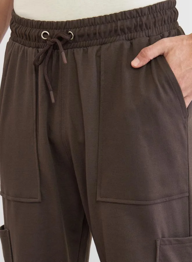 Styli Brown Men Brown Relaxed Fit Cargo Joggers for Men | Best Price UAE