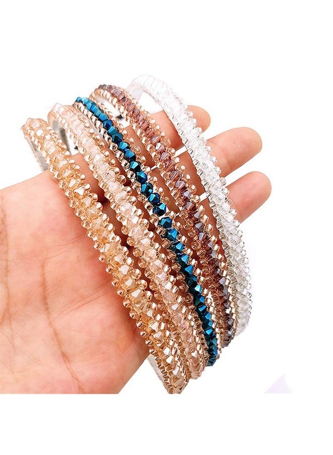 Ruihfas 6Pcs Bling Bling 3 Rows Crystal Rhinestone Headband For Women Girls Thin Hair Hoop Fashion - Image 1