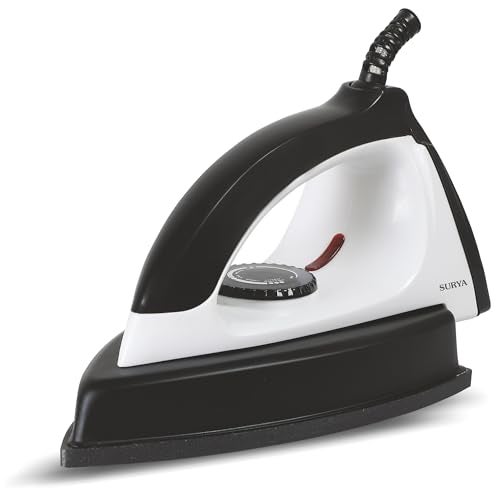 Surya Roshni Bolt Heavy Weight 1100W Dry Iron with Large Non-Stick Soleplate, Cool Touch Handle, Adjustable Temperature Control & 360° Swivel Cord for Smooth and Efficient Ironing - Image 1