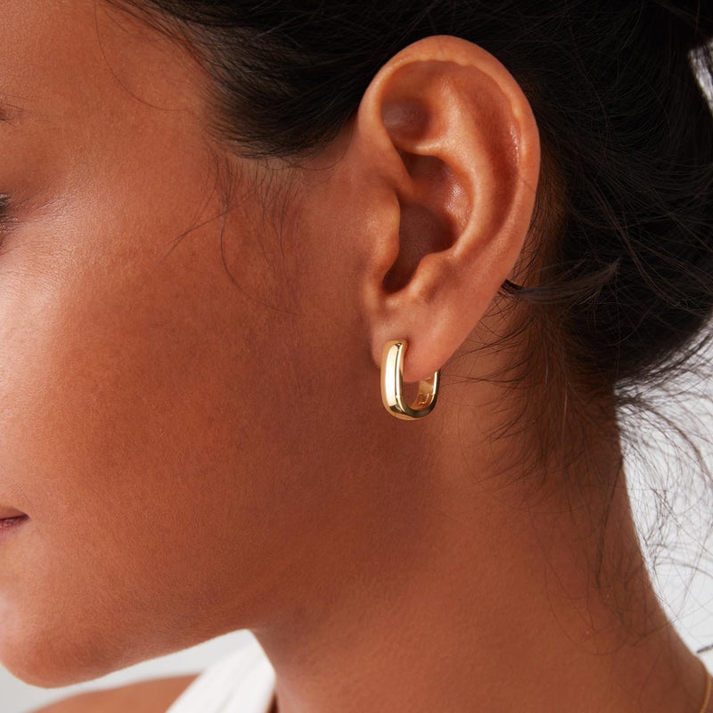 ALEXCRAFT Small Chunky Earrings for Women Trendy Small Hoop Earrings Gold Plated Hypoallergenic Small Thick Huggie Hoops Earring for Jewelry Gifts - Image 5