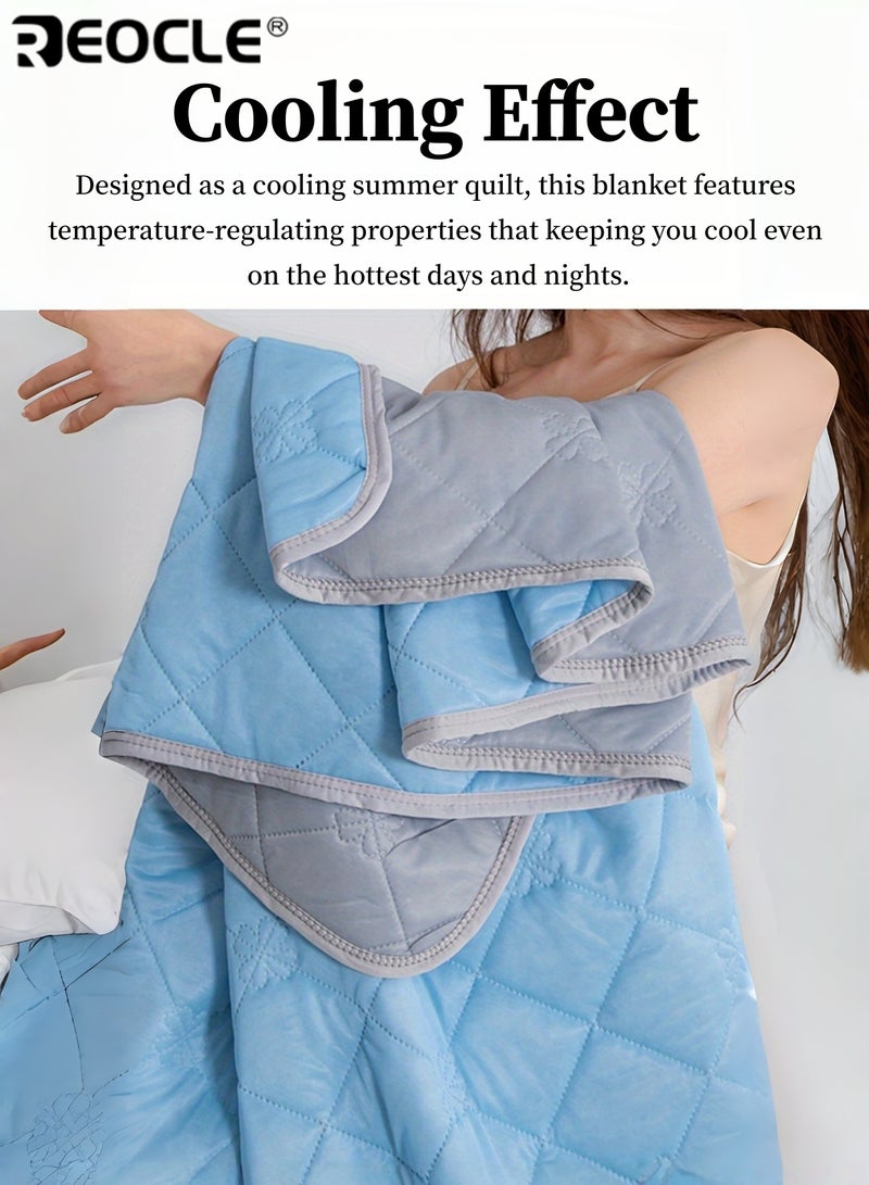 ريوكل لحاف صيفي خفيف وناعم، بلون بيج، مصنوع من مواد صديقة للبشرة، مثالي لغرف النوم، غرف المعيشة، الأرائك، والاستخدام في الهواء الطلق - Image 2