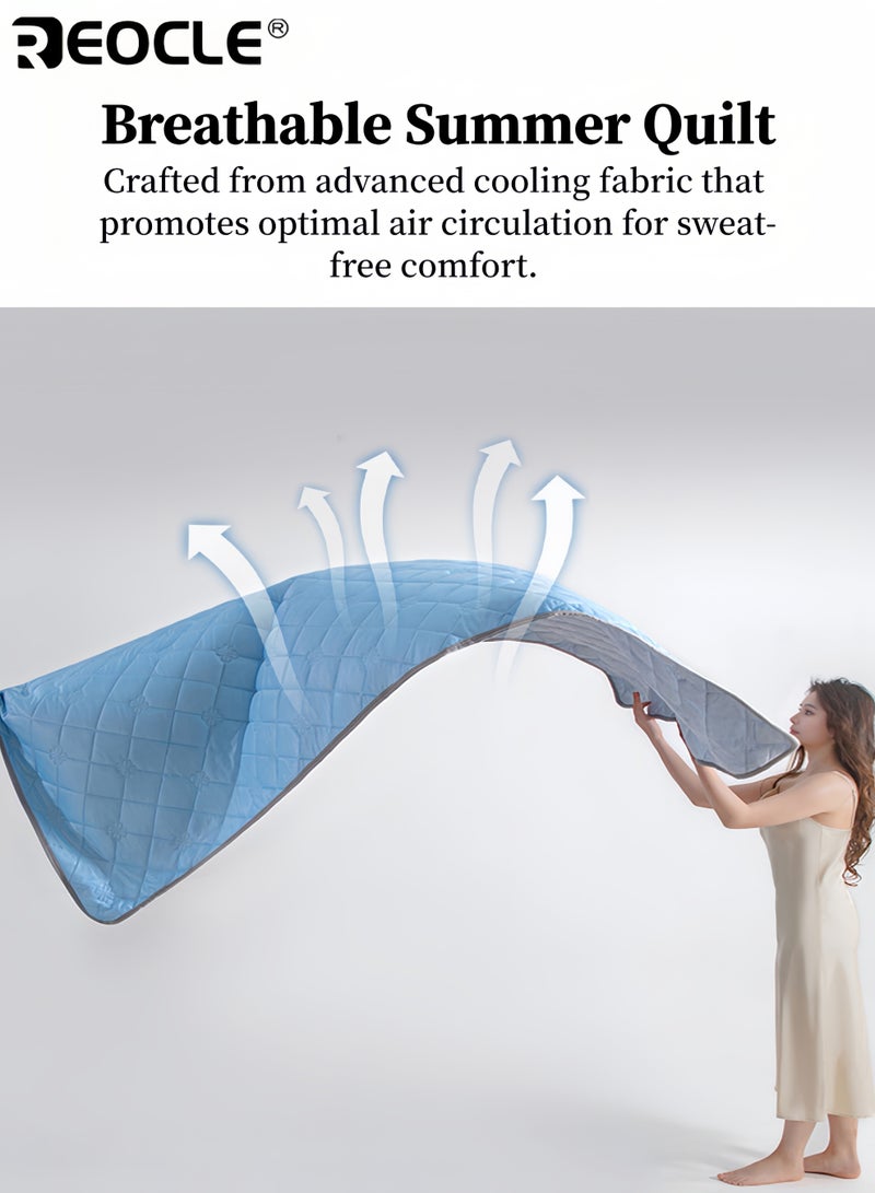 ريوكل لحاف صيفي خفيف وناعم، بلون بيج، مصنوع من مواد صديقة للبشرة، مثالي لغرف النوم، غرف المعيشة، الأرائك، والاستخدام في الهواء الطلق - Image 3