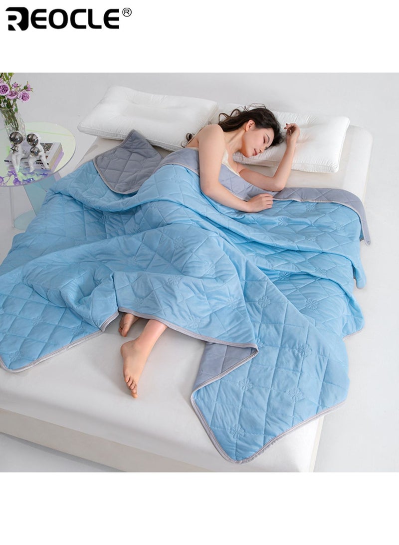 ريوكل لحاف صيفي خفيف وناعم، بلون بيج، مصنوع من مواد صديقة للبشرة، مثالي لغرف النوم، غرف المعيشة، الأرائك، والاستخدام في الهواء الطلق - Image 5