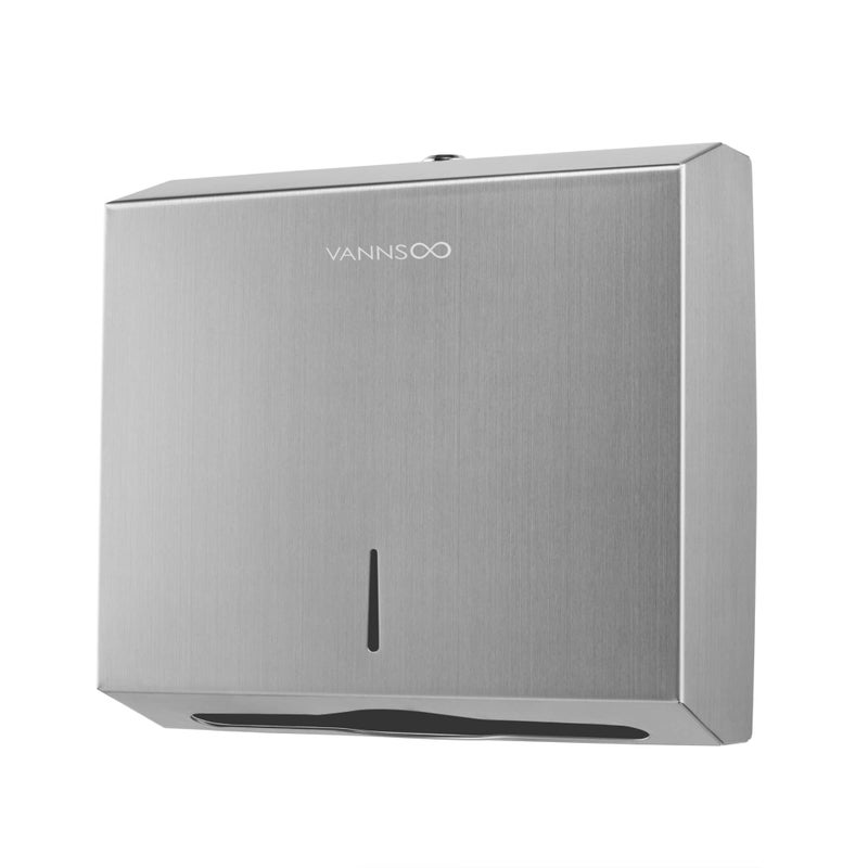 VANNSOO VANNSOO Commercial Paper Towel Dispenser Wall Mount Bathroom 250 C Fold  300 Multifold Stainless Steel Paper Towel Holder Hand Towel Dispenser Toilet Paper Dispenser Home Brushed