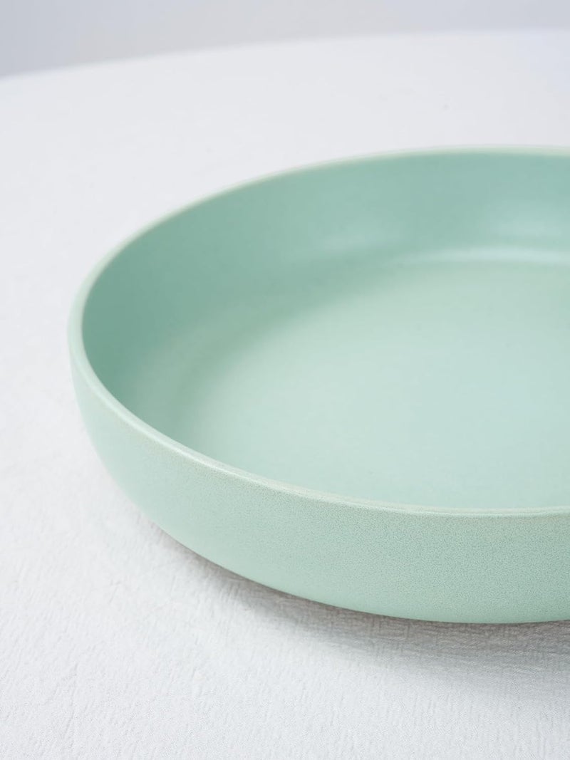 famiware Milkyway Pasta Bowls Set of 4 85 Large Salad Bowls Double Reactive Glaze Sturdy  Stackable Ideal for Housewarming Festivals Light Green - Image 2