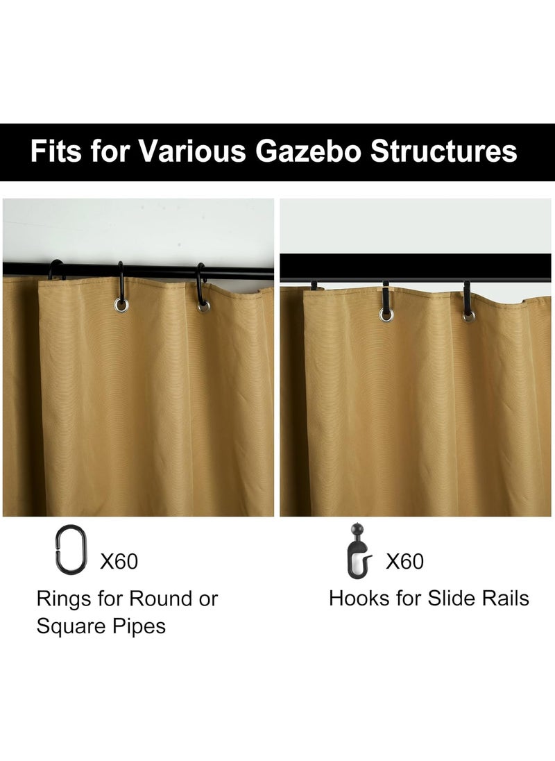 PLULON PLULON Gazebo Curtains Outdoor Waterproof 10 x 10 Universal Replacement Privacy Curtains 4Panels Curtain Side Wall with Zipper for Patio Yard Garden Curtain Only  - Image 5