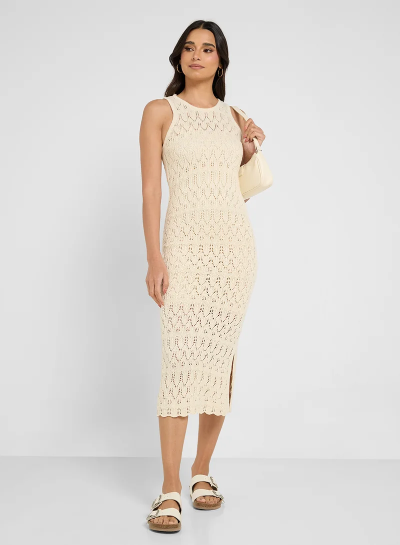VERO MODA Crochet Sleeveless Midi Dress