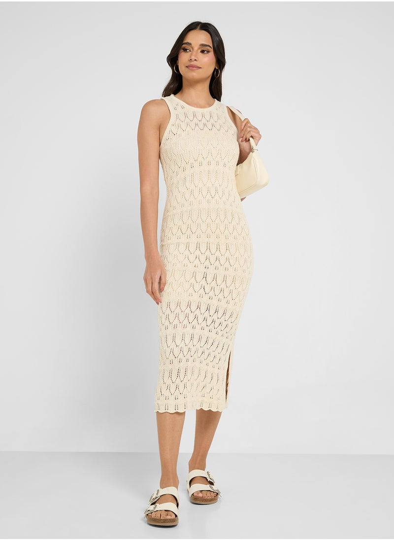 VERO MODA Crew Neck Calf Dress  - Image 4