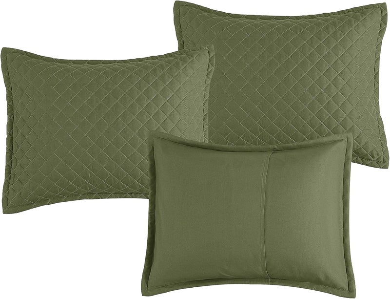 HOMBYS Daybed Cover Sets- Diamond Stitching Daybed Bedding Set, All Season Cozy Bedding with Bedskirt with Shams, Microfiber Filling, 5 Pieces, Olive-Green - Image 4