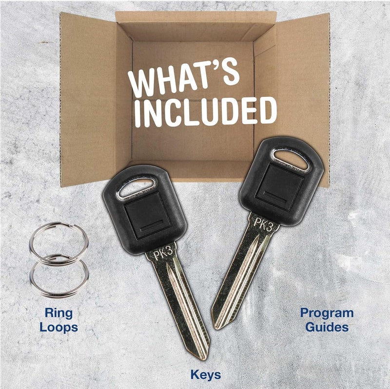 KeylessOption Replacement Uncut Ignition Car Chip Key Transponder For GM Chevy Pontiac PK3, B97-PT (Pack of 2) - Image 2