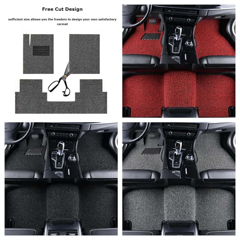 Carnest 3 PCS 12mm Car Grass Foot Mats Compatible with Tata Zest Premium Vinyl Washable Car Floor Mat (Black) - Image 4