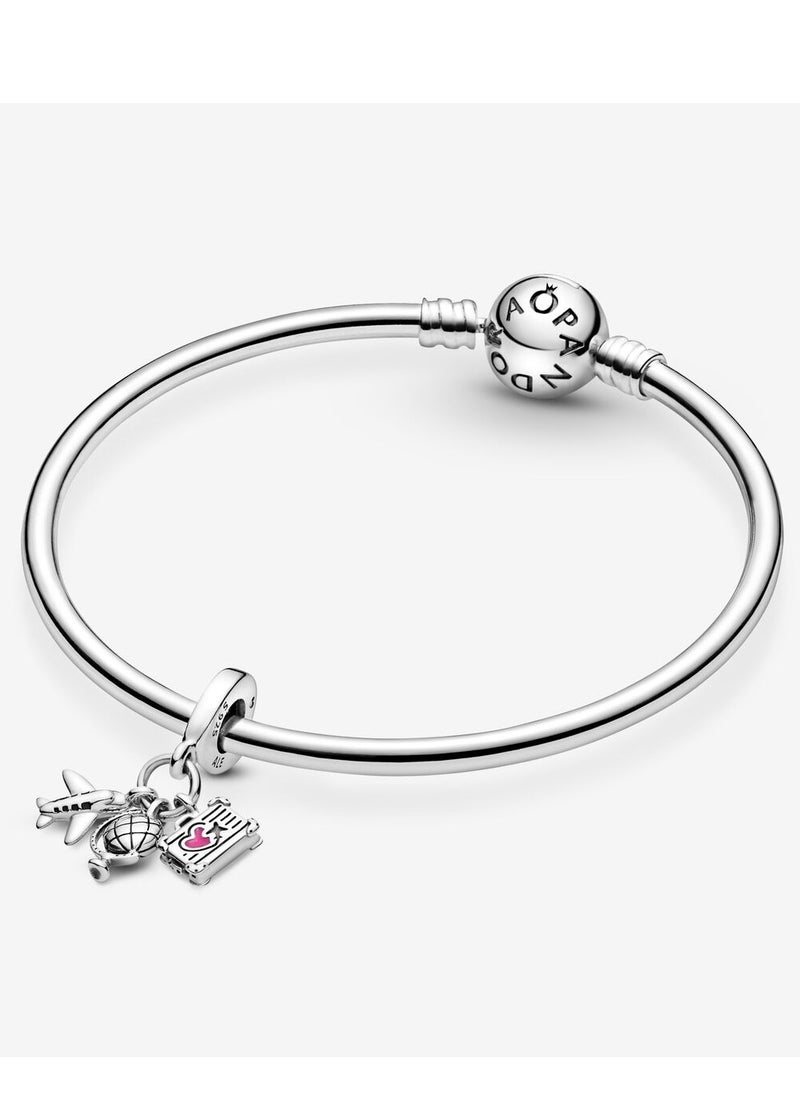PANDORA - Pandora Moments  Airplane, Globe and Suitcase Dangle Charm 799435C01 - Image 1