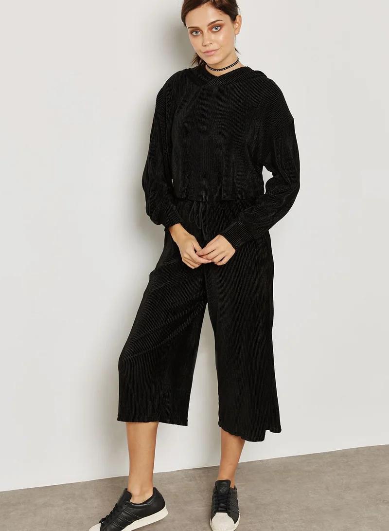NEW LOOK Velvet Ribbed Hoodie
