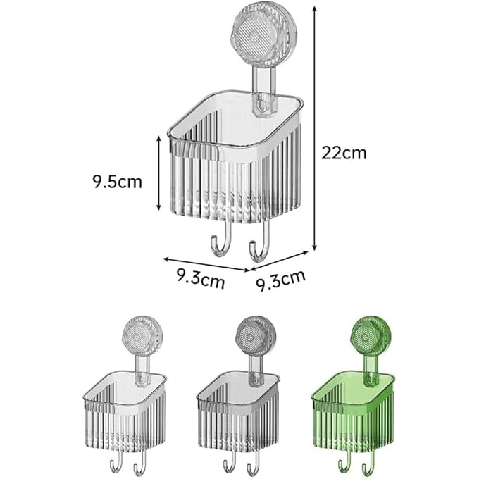 Shower Caddy 2Pack No Drilling Bathroom Organizers and Storage Racks Large Capacity Shower Organizer with Suction Cups Removable Shower Shelves and Hooks for Kitchen Wall Mounted Green - Image 2