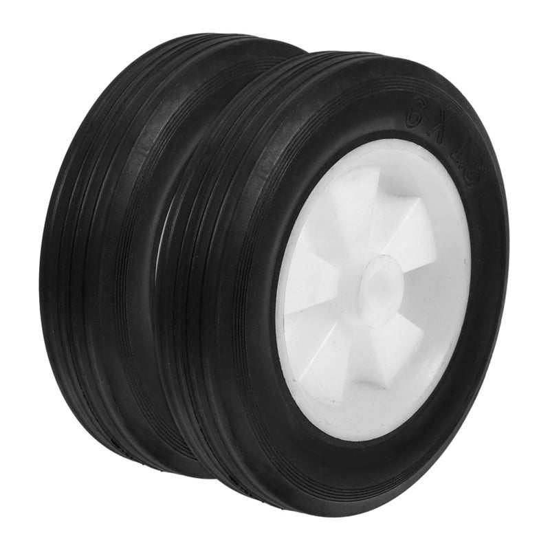2 Pcs Rubber Replacement Mower Wheels Solid Lawn Mower Front Wheels For Garden Machines Stable PP Material Smooth Maneuvering - Image 2