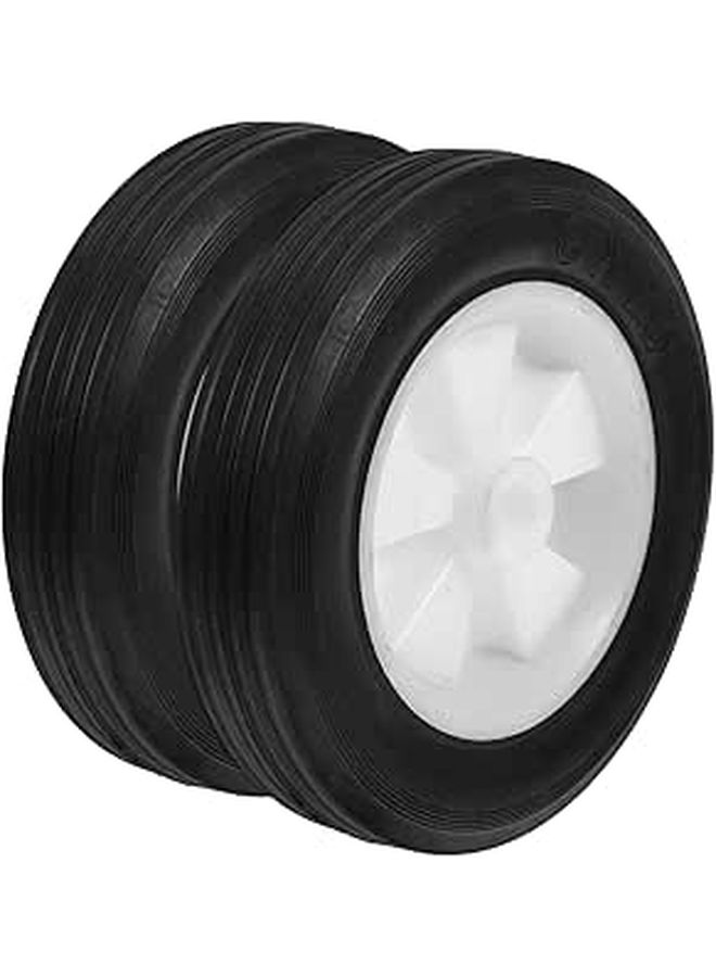 2 Pcs Rubber Replacement Mower Wheels Solid Lawn Mower Front Wheels For Garden Machines Stable PP Material Smooth Maneuvering - Image 1
