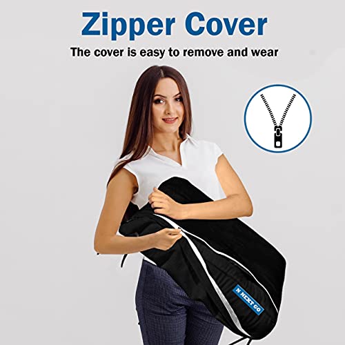 NEXTGO Velvet Chair Pads with Zipper Cover Square Chair Cushion with Ties Soft Thicken Seat Pads Cushion Pillow for Home or Car Sitting Office Color Grey 1 pic pad and 1 cover - Image 2