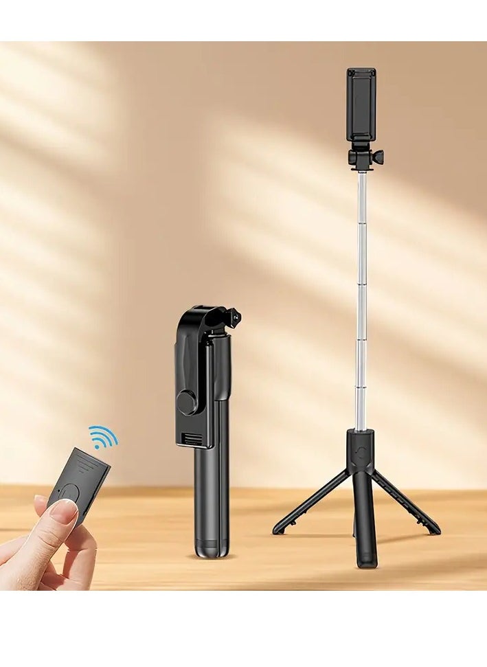 75in Extendable Selfie Stick Tripod, Phone Tripod Stand with Remote Shutter and Mobile Phone Bracket, Retractable Selfie Stick  Foldable Handheld for Travel Vlogging Live Streaming Video and Photos