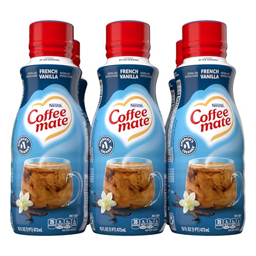 Coffee Mate French Vanilla Flavored Coffee Creamer, Shelf Stable, Non-Dairy, Gluten-Free, 6-Pack, 192 Total Servings, 16 Fl Oz Per Bottle - Image 1